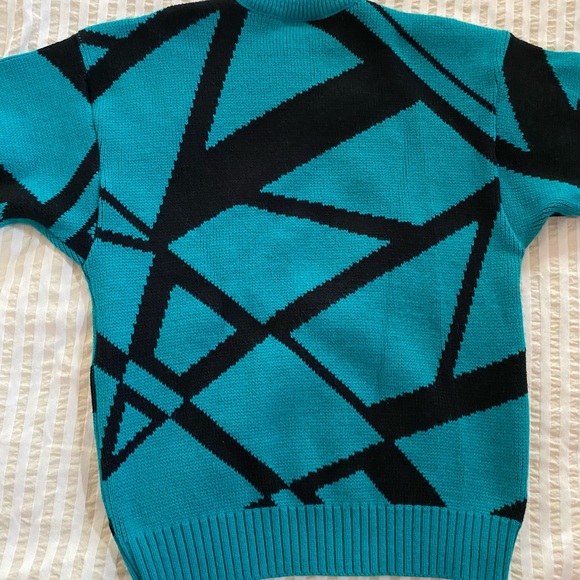 VTG 80s Ski Sweater Marceau Sports Pullover Abstract Drop Shoulder Retro - Picture 10 of 16